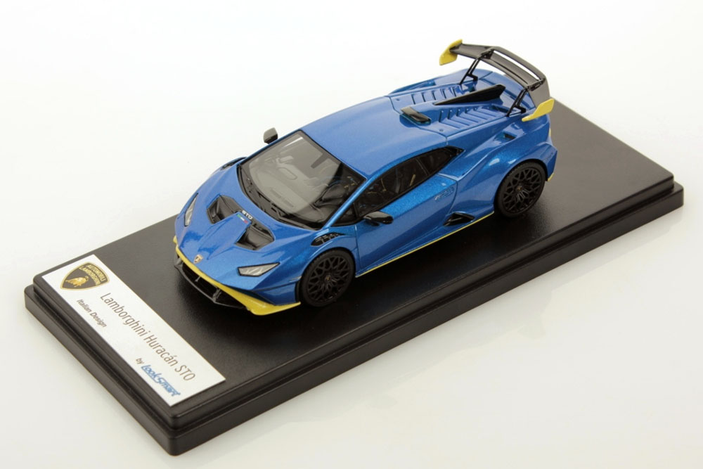 LOOKSMART LS523H 1/43 Lamborghini Huracan STO Blu Nethuns Giallo Belenus Frames