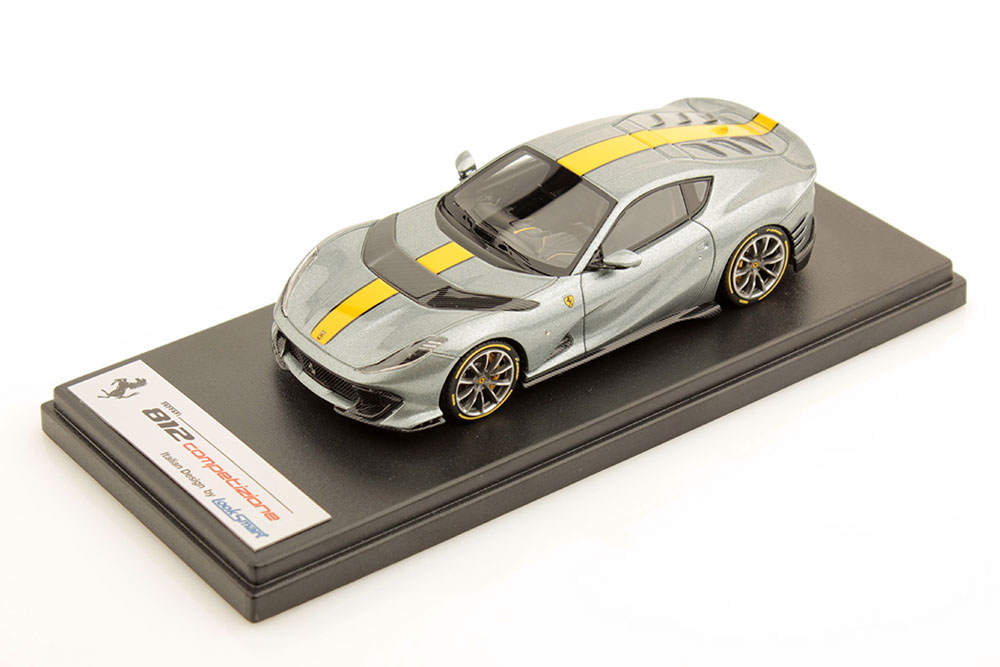 LOOKSMART LS530A 1/43 Ferrari 812 Competizione Grigio Coburn / Yellow stripe