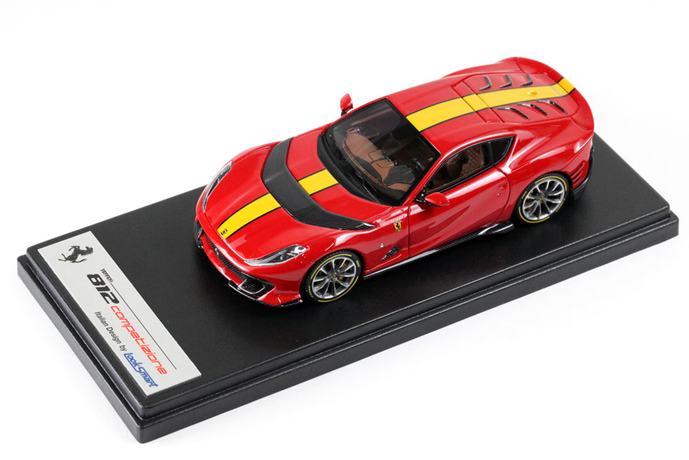 LOOKSMART LS530C 1/43 Ferrari 812 Competizione Rosso Corsa / Yellow stripe