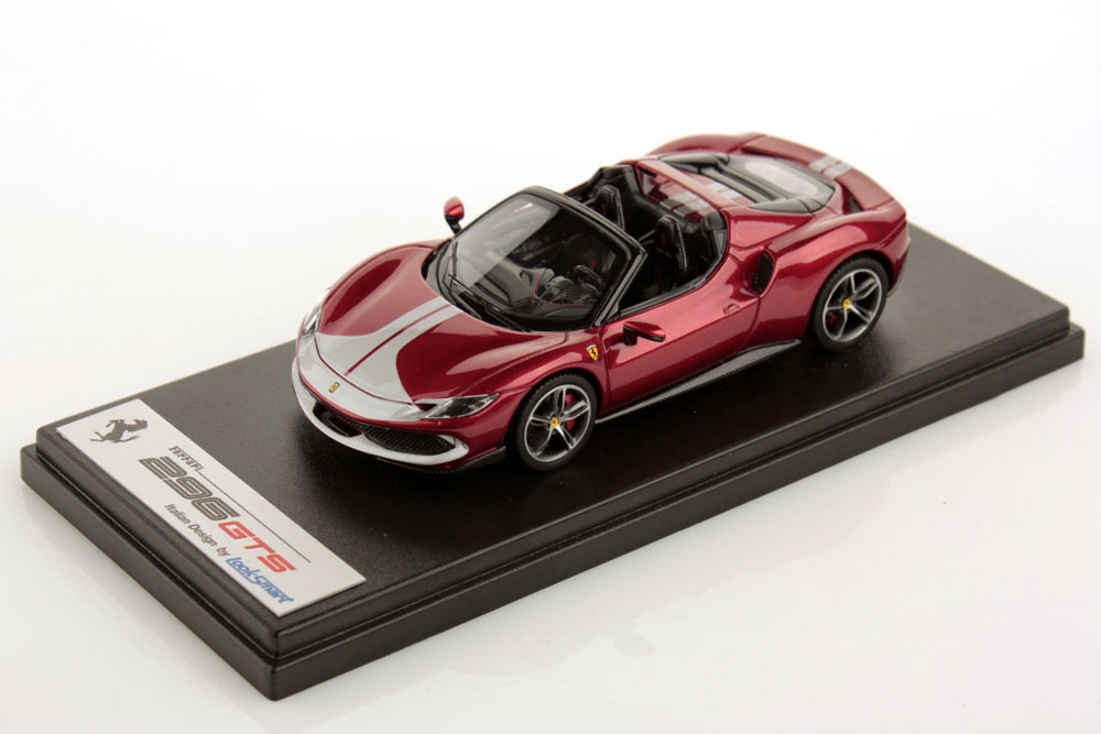 LOOKSMART LS538E 1/43 Ferrari 296GTS Rosso Imola /Assetto Fiorano (Argento Nurburgring)