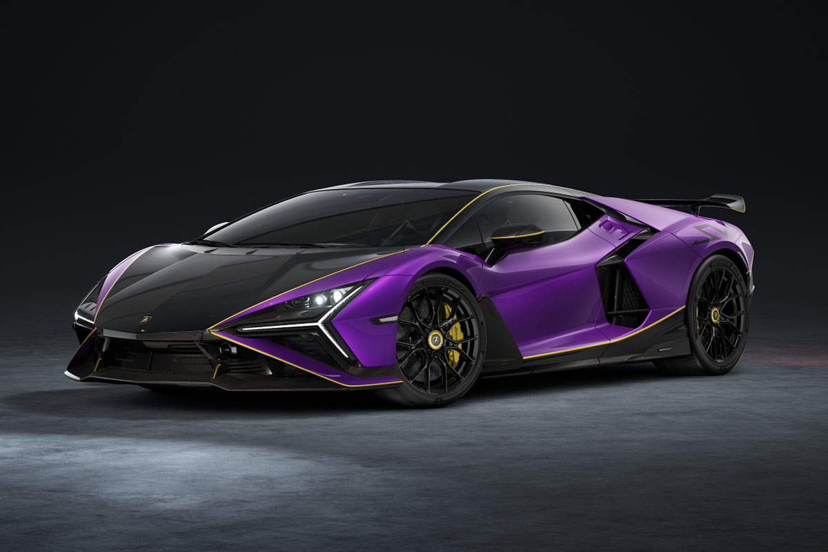 ** 予約商品 ** LOOKSMART LS577C 1/43 Lamborghini Revuelto SV Viola Pasifae with Black / Yellow Livery