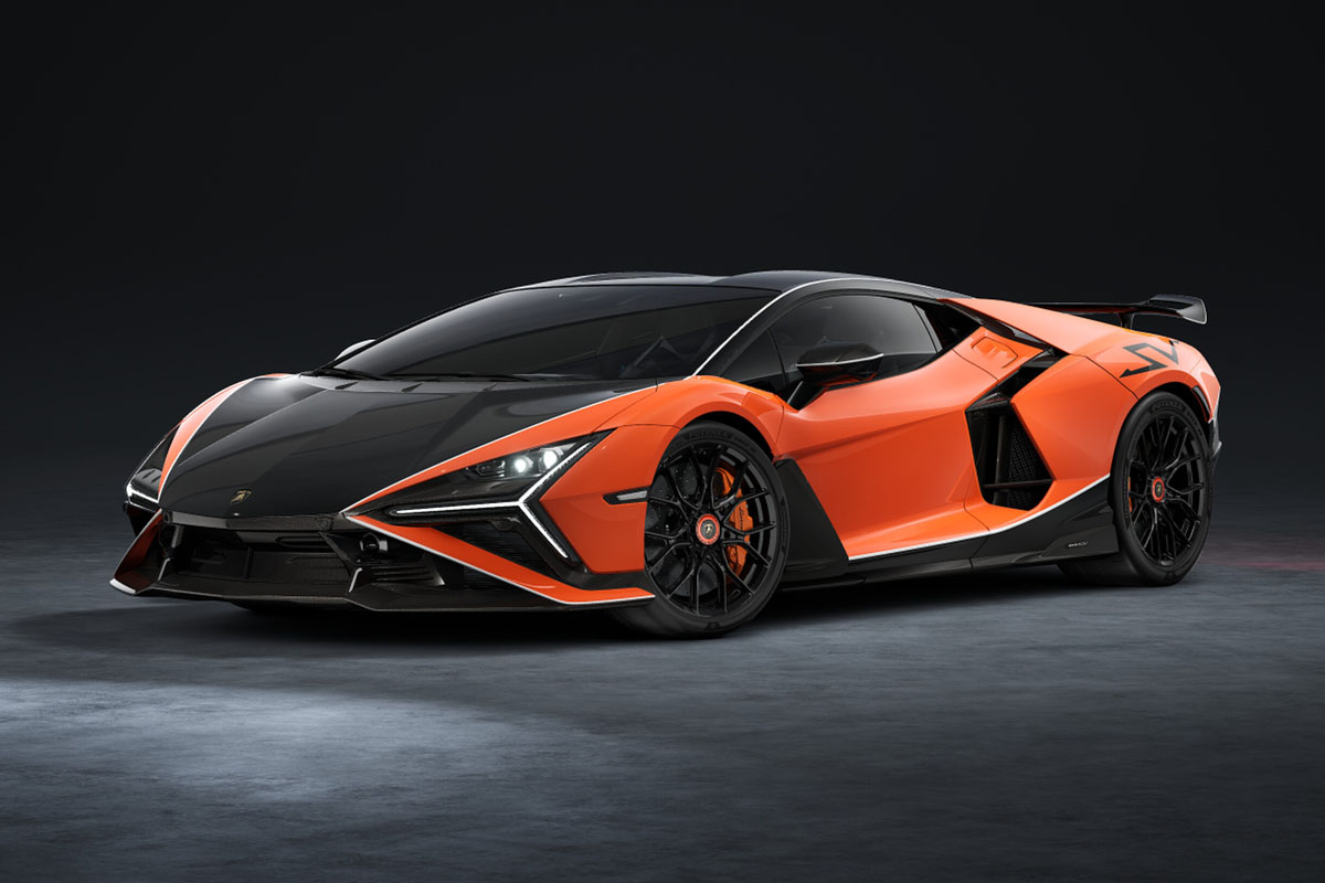 ** 予約商品 ** LOOKSMART LS577E 1/43 Lamborghini Revuelto SV Arancio Apodis with Black / White Livery