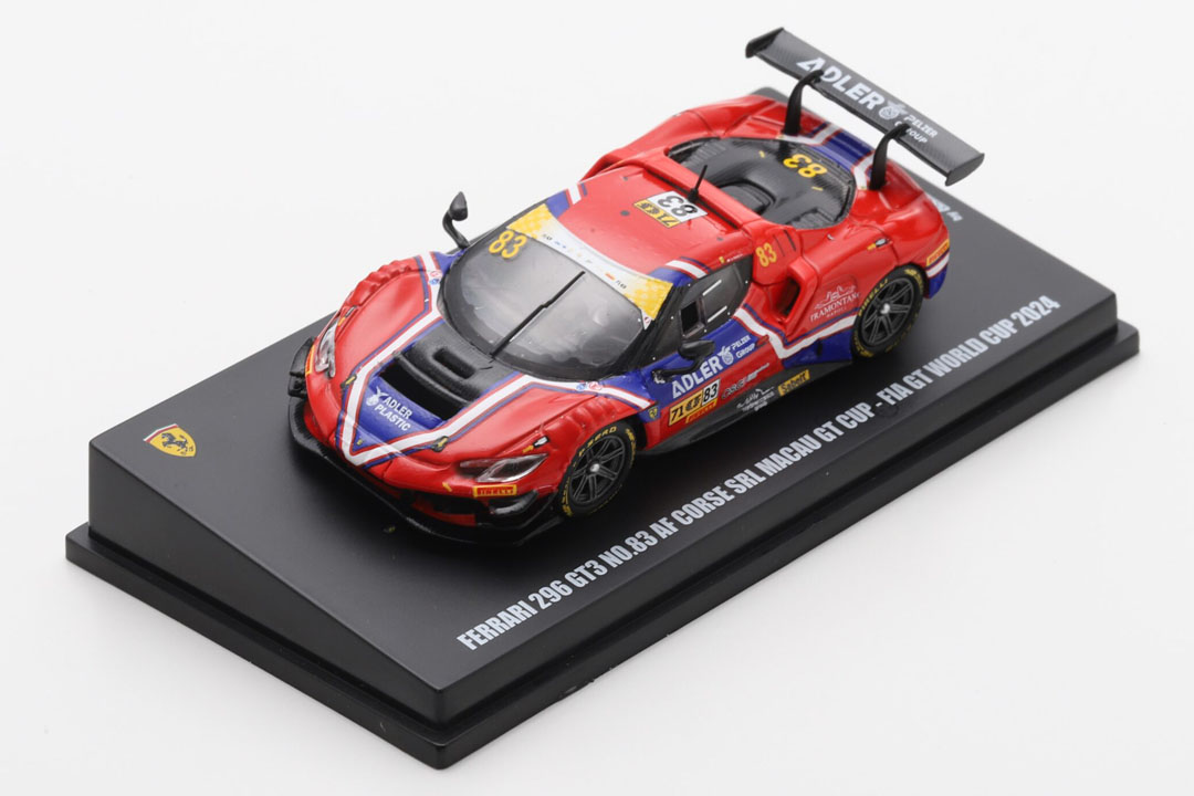 ** 予約商品 ** LOOKSMART LS64014 1/64 Ferrari 296 GT3 No.83 AF CORSE SRL Macau GT Cup - FIA GT World Cup 2024 Antonio Fuoco