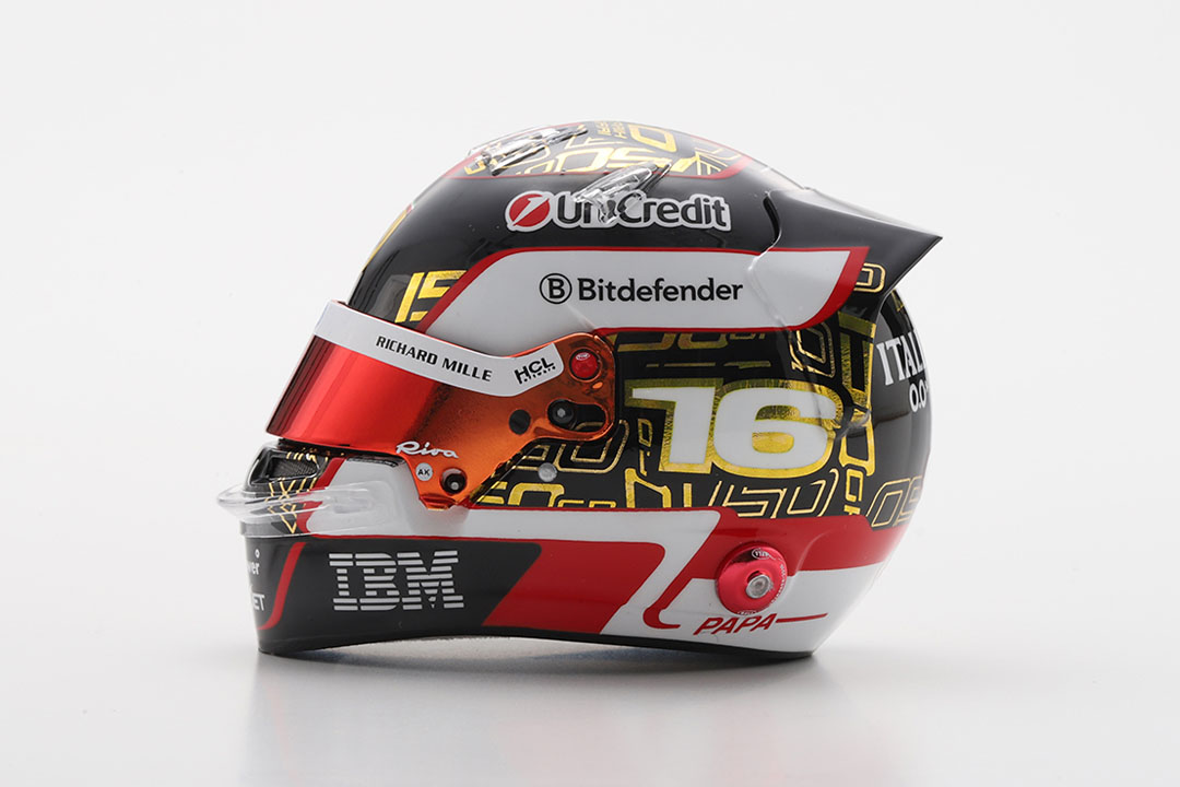 ** 予約商品 ** LOOKSMART LSHEL028 1/5 Helmet Charles Leclerc Scuderia Ferrari HP Abu Dhabi GP 2025