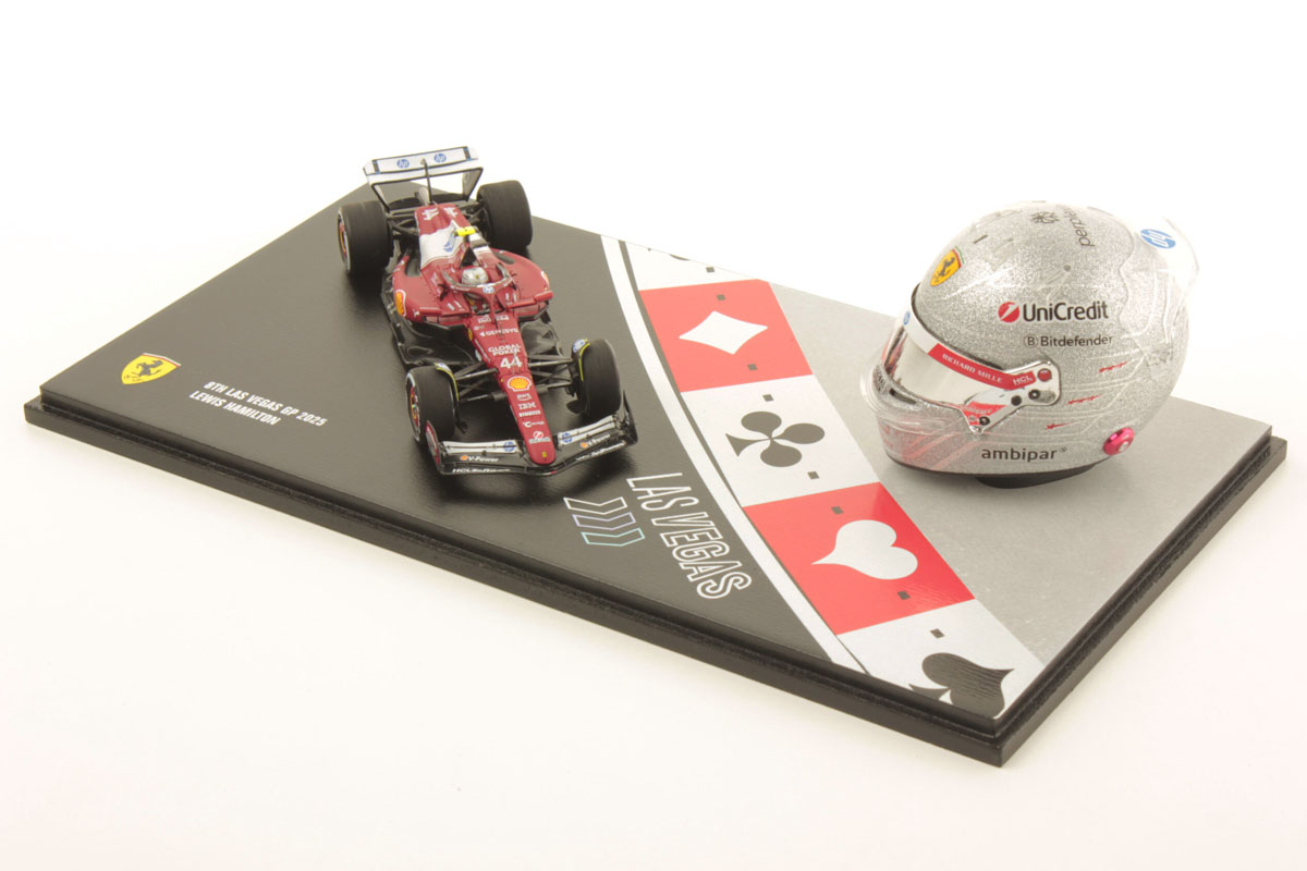 ** 予約商品 ** LOOKSMART LSSET01 Las Vegas GP 2025 Lewis Hamilton 1/43 Ferrari SF-25 & 1/5 Helmet set