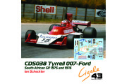 Cigale 43 Decal CDS038 1/43 Tyrrell 007 Lexington Racing Ian Scheckter South African GP 1975 #32 /1976 #15 【メール便可】