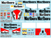 Museum collection D1171 1/24 Ferrari F1 Collection 6 F187,F310/2,F300,F2001,F2005 Decal (DeAgostini) 【メール便可】