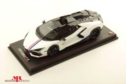MR collection LAMBO058NA63B 1/18 Lamborghini Revuelto NA63 Bianco Sideralis with Livery Rosso Mars - Blu Royal Limited 63pcs