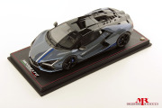 MR collection LAMBO058NA63C 1/18 Lamborghini Revuelto NA63 Grigio Serget with Livery Bianco Monocerus - Blu Royal Limited 63pcs