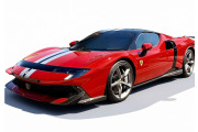 ** 予約商品 ** BBR P18276M1 1/18 Ferrari 849 Testarossa Assetto Fiorano Rosso Corsa with Argento Nurburgring - Blu America stripes （ケース付）