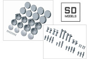SD MODELS SD-X03 1/24 レーシングパーツセットB 【ラリーアンテナ／ボンネットフック／フォグランプ／ウォッシャーノズル】 3Dプリント