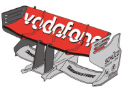 SHUNKO D131 1/8 MP4/23 Rear Wing decal set (for Deagostini) 【メール便可】