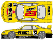 ** 予約商品 ** SHUNKO D393 1/24 PENNZOIL GT-R R33 1998 Decal set (for Tamiya) 【メール便可】