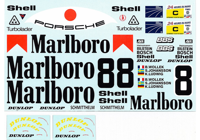 MSMクリエイション D202 1/12 ポルシェ 956 1983 Le Mans #8 マルボロ デカール 【メール便可】