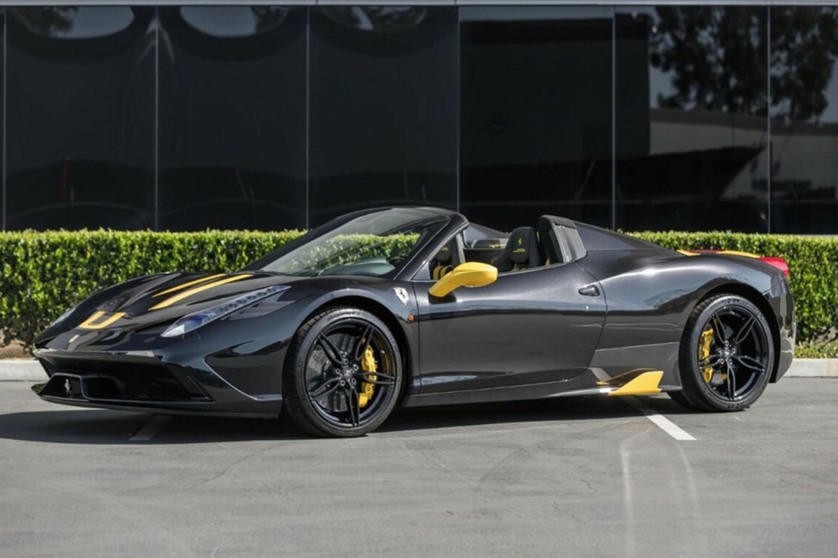** 予約商品 ** BBR P18102N 1/18 Ferrari 458 Speciale A Spider New Black Daytona / Yellow stripes Limited 48pcs （ケース付）
