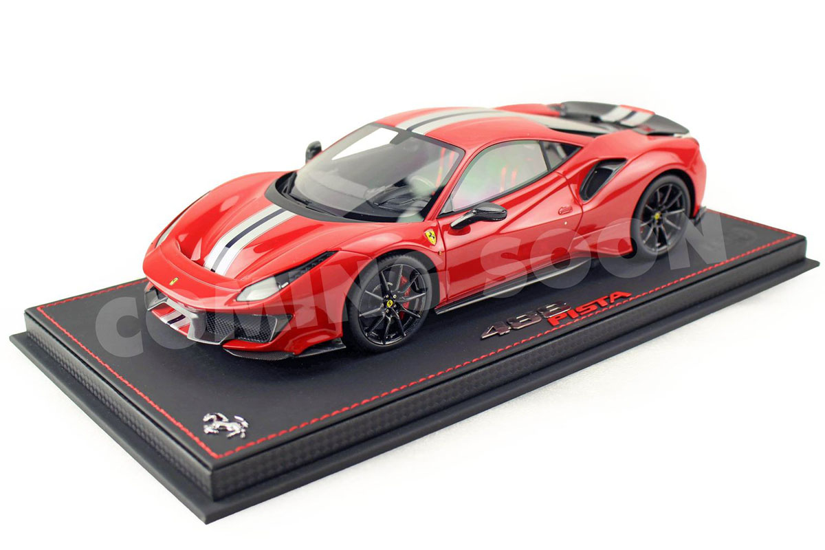** 予約商品 ** BBR P18145A6 1/18 Ferrari 488 PISTA Rosso Corsa / Carbon wheels and wing Limited 218pcs（ケース付）