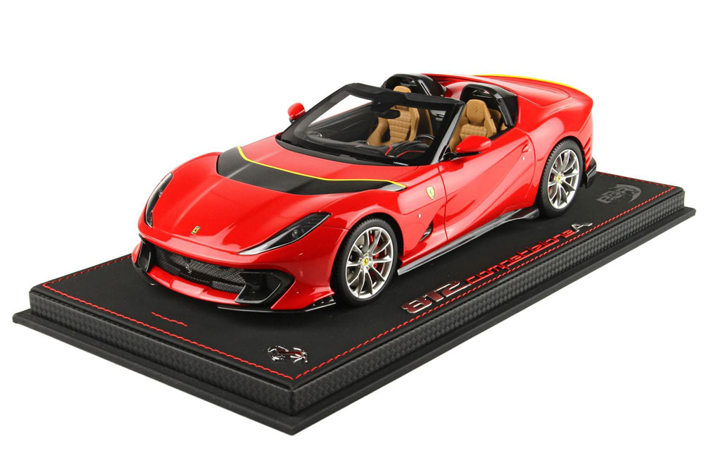 BBR P18209DV 1/18 Ferrari 812 Competizione A Rosso Corsa / Horizontal Racing Giallo Fly Stripe Limited 48pcs（ケース付）