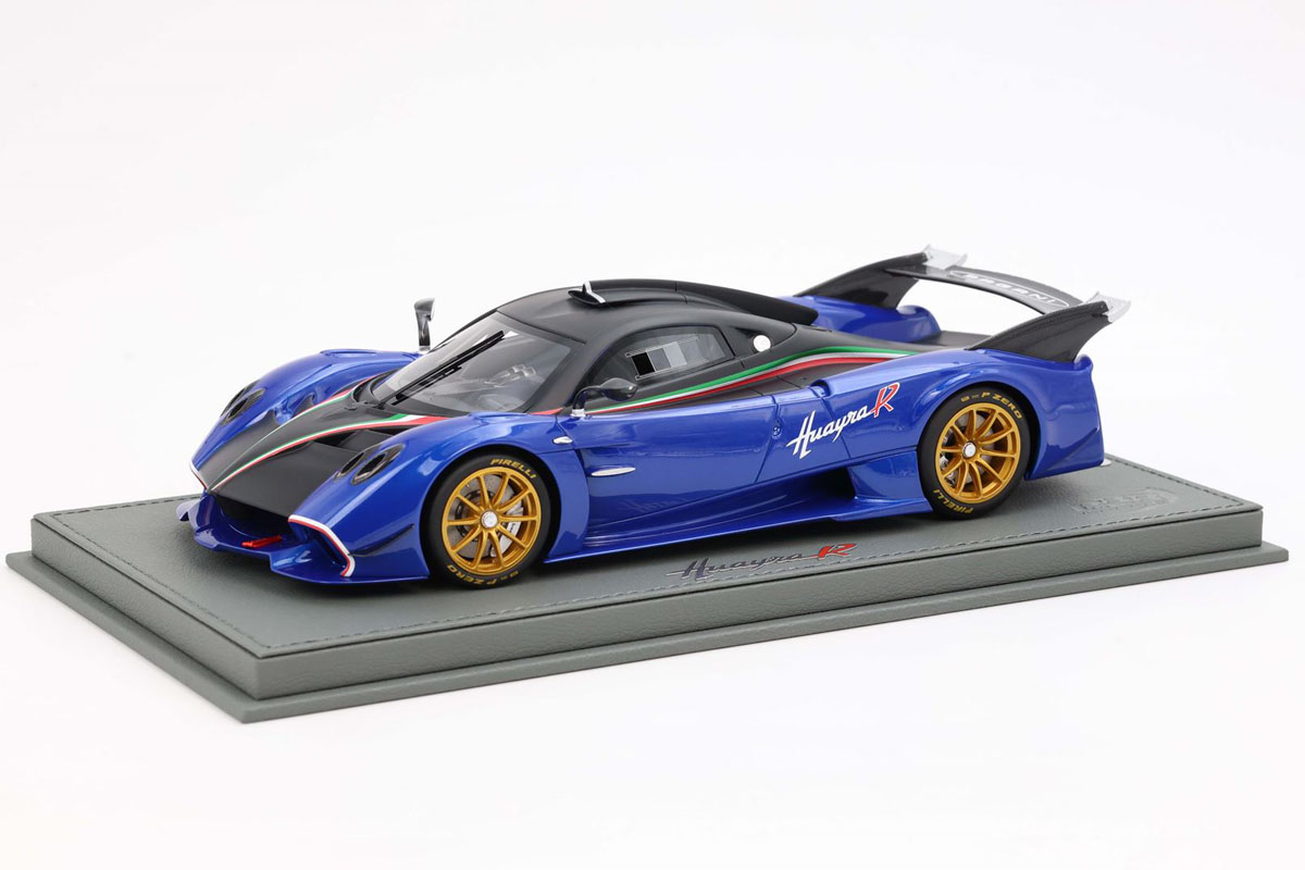 BBR P18218EV 1/18 Pagani Huayra R Matt Black / Blue France Limited 100pcs （ケース付）