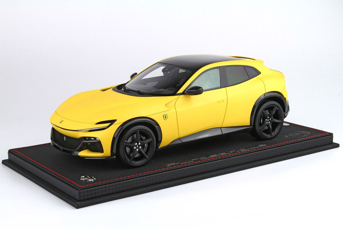 BBR P18231EV 1/18 Ferrari Prosangue - Panoramic roof Giallo Modena Matt Limited 10pcs（ケース付）