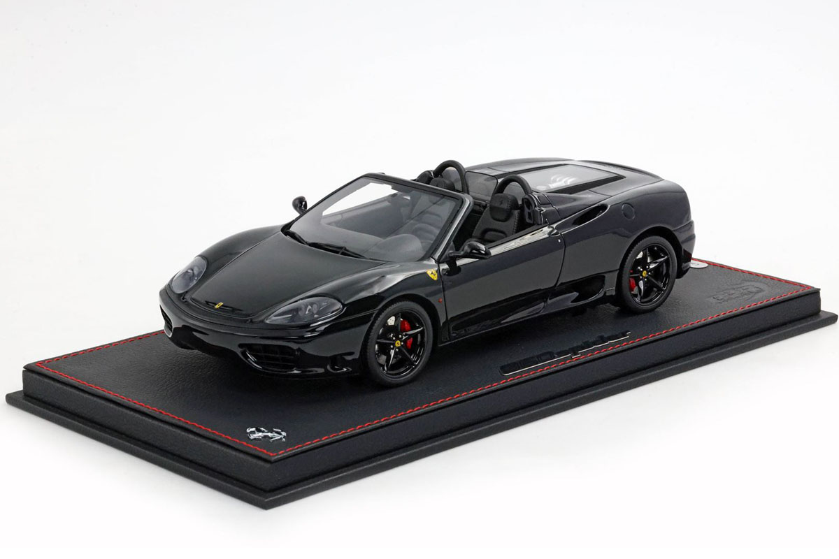 BBR P18232EV 1/18 Ferrari 360 Modena Spider Automatic Gear Gloss Black - Black interior  Limited 10pcs （ケース付）