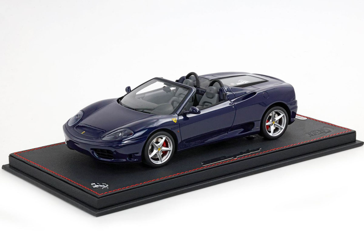 BBR P18233DV 1/18 Ferrari 360 Modena Spider Automatic Gear (Challenge Back Grid) Blu Le Mans - Black （ケース付）