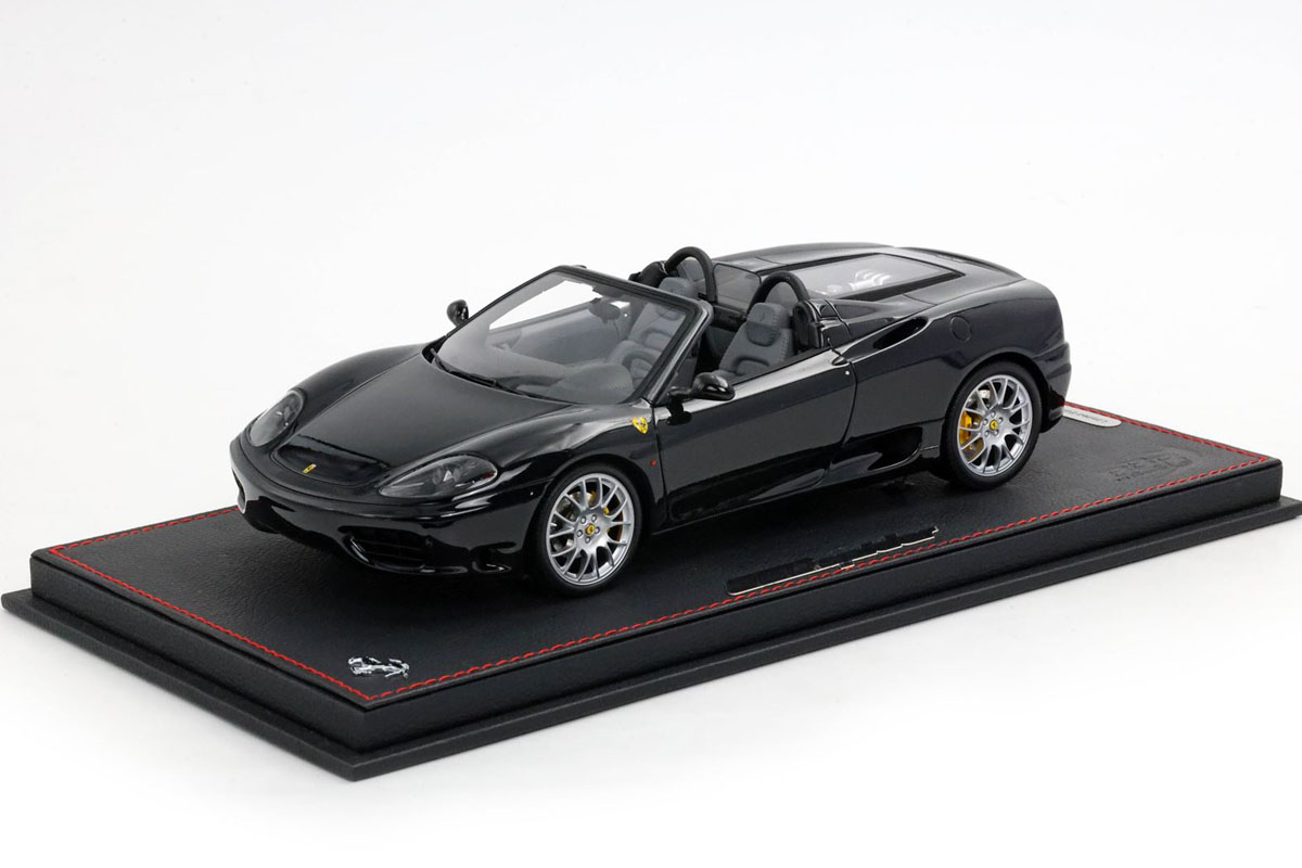 BBR P18233EV 1/18 Ferrari 360 Modena Spider Automatic Gear (Challenge Back Grid) Gloss Black Limited 8pcs（ケース付）