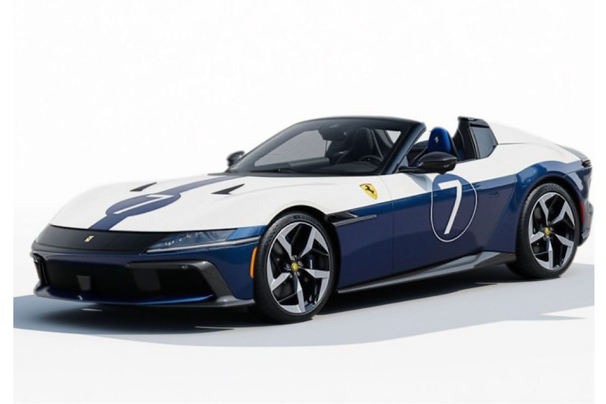 ** 予約商品 ** BBR P18251I 1/18 Ferrari 12 Cilindri Spider Blu Nart and Bianco Avus livery （ケース付）