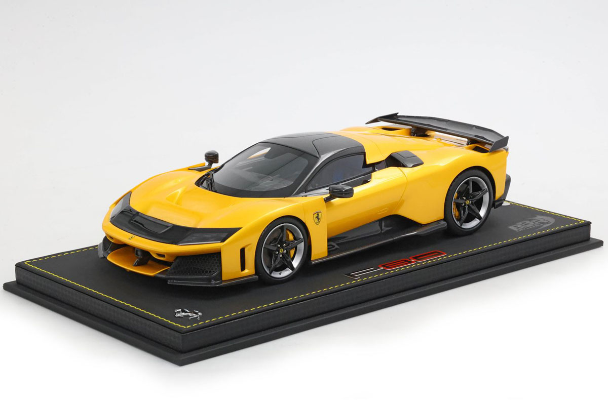 ** 予約商品 ** BBR P18253GTV 1/18 Ferrari F80 Giallo Tristrato / Bicolor wheels - Carbon Wing Limited 80pcs（ケース付）