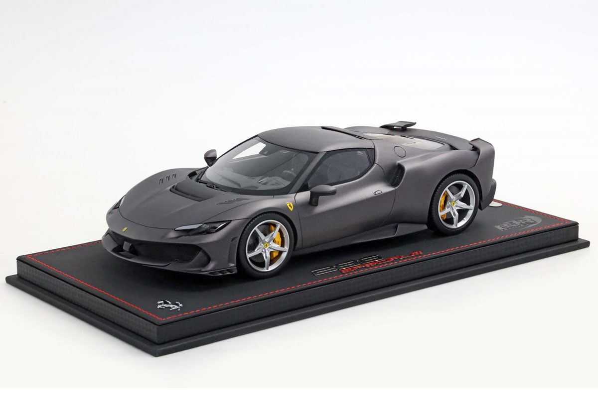 BBR P18269EV 1/18 Ferrari 296 Speciale Grigio Silverstone Opaco Limited 12pcs （ケース付）