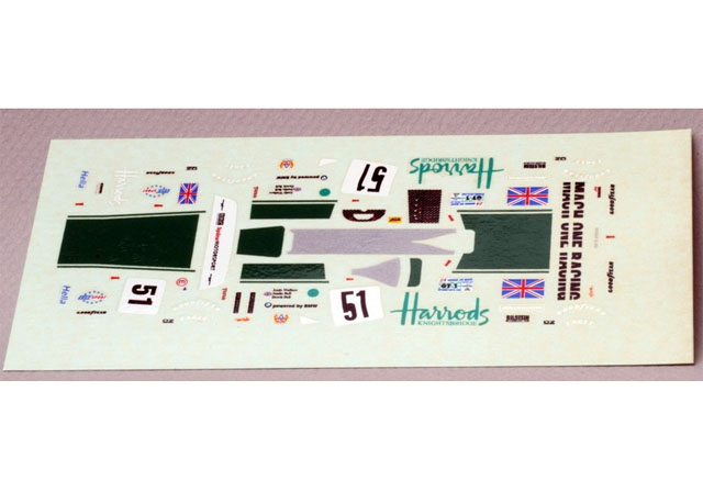 RENAISSANCE DU020C 1/43 McLaren F1-GTR Harrods Le Mans 1995 スペアデカール 【メール便可】