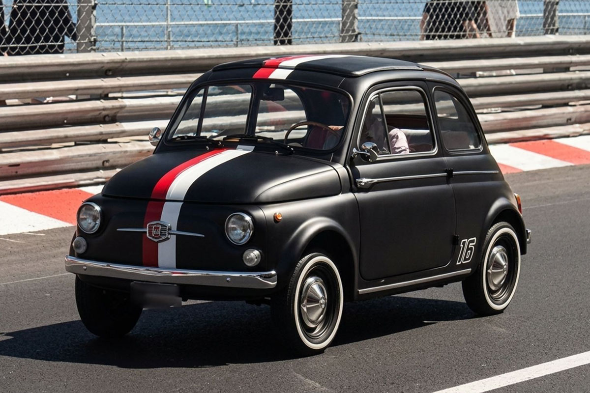 ** 予約商品 ** BBR RGM18004CL 1/18 FIAT 500 D Matt Black with Stripe #16