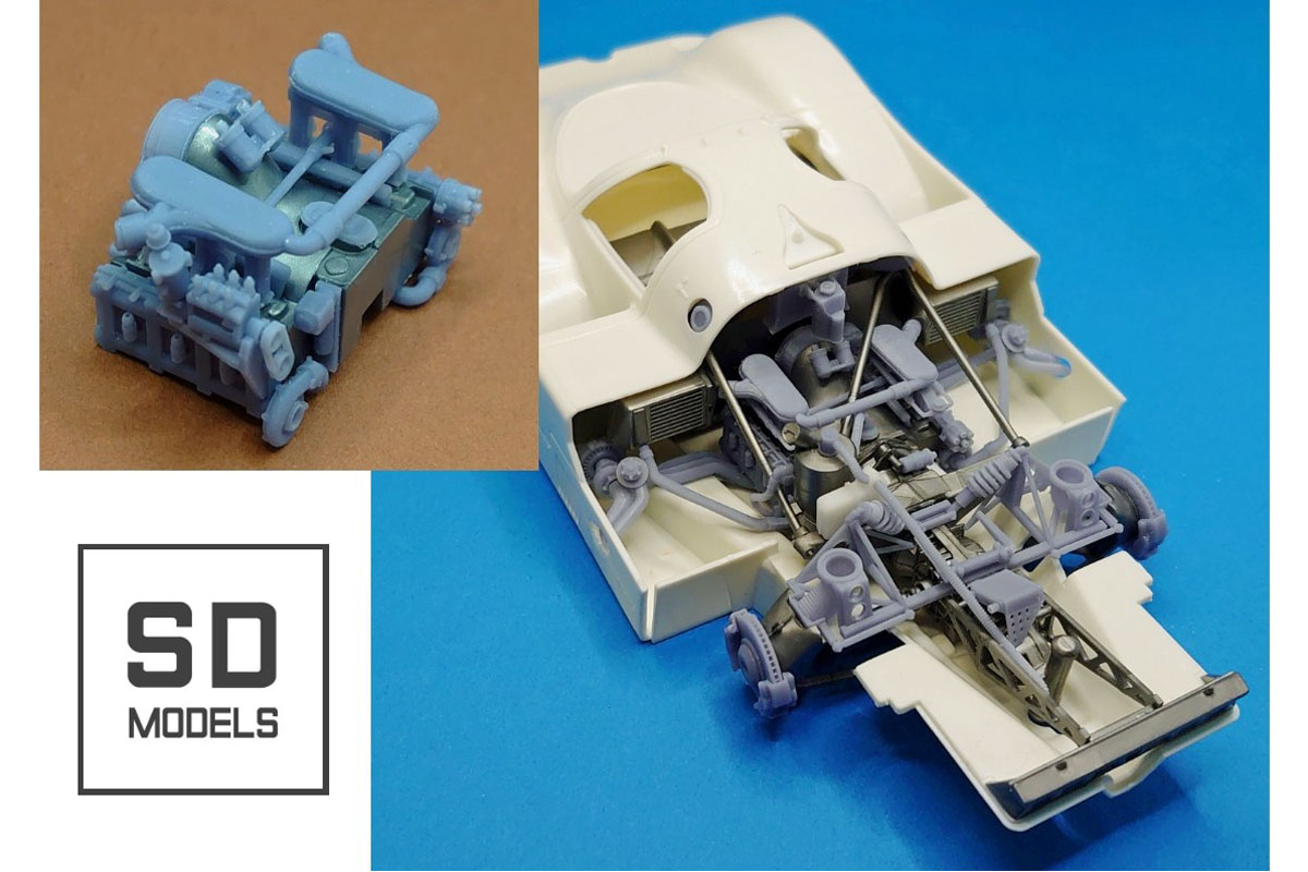 ** 予約商品 ** SD MODELS SD-P02+1 1/24 ポルシェ956【プライベータ・エンジン】追加パーツ タミヤ対応 3Dプリント