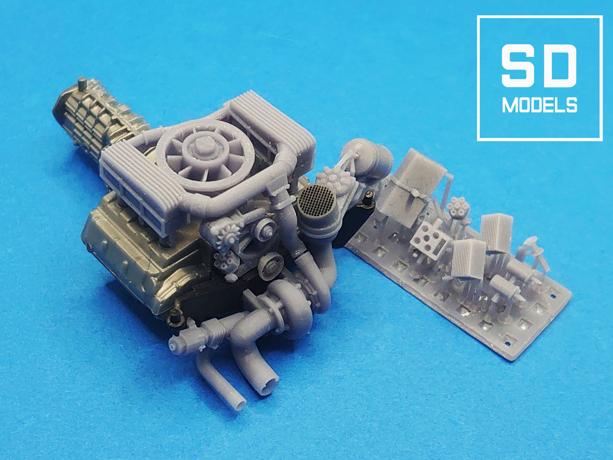 ** 予約商品 ** SD MODELS SD-P05 1/24 ポルシェ934 エンジン追加パーツ Revell対応 3Dプリント