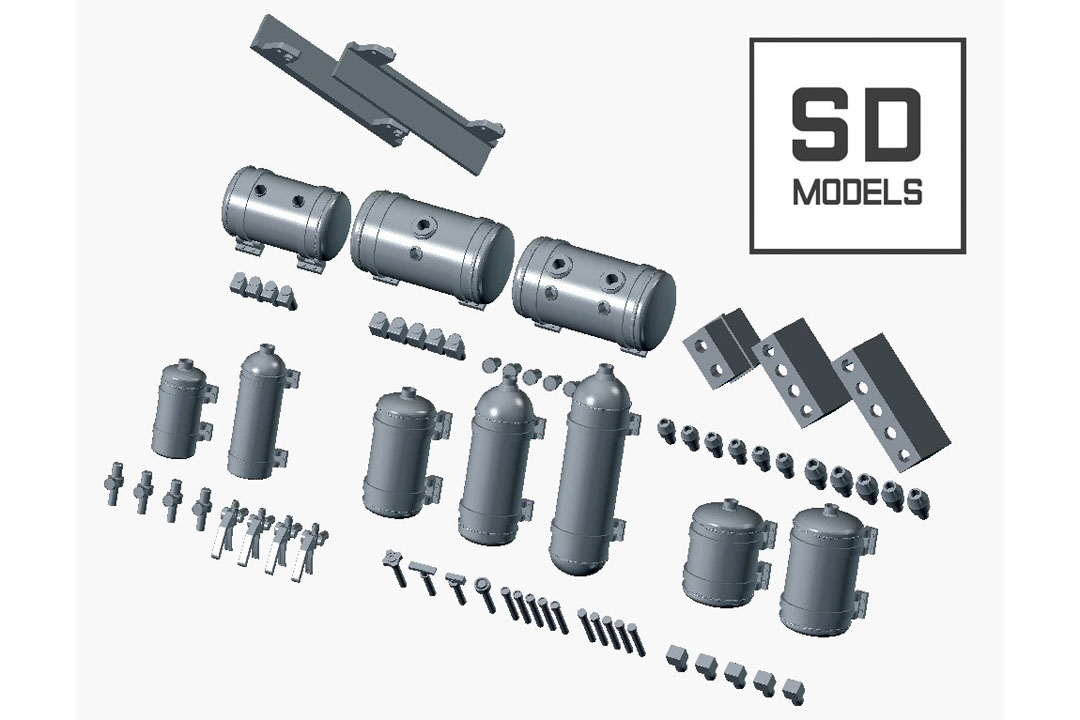 ** 予約商品 ** SD MODELS SD-X02 1/24 レーシングパーツ セットA【消火器／ECU／ダッシュボード・スイッチ／シートレール】3Dプリント