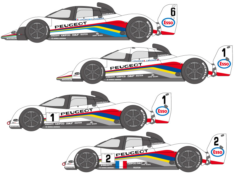 SHUNKO D120B 1/24 Peugeot 905 Evo1 1991-93 Decal set (for