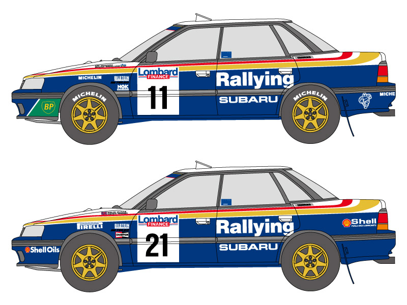 SHUNKO D335 1/24 Subaru Legacy 1991 RAC decal set (for Hasegawa) 【メール便可】