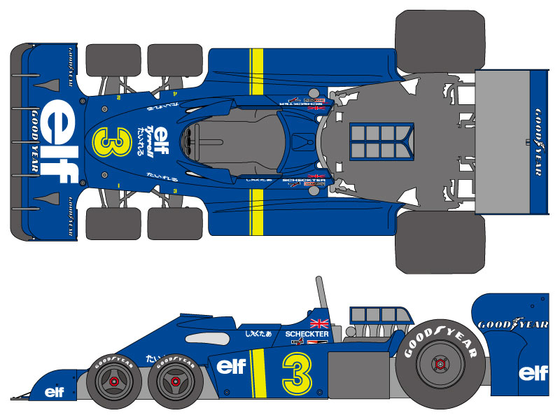 SHUNKO D403 1/20 Tyrrell P34 1976 Sweden /Japanese GP Decal set (for Tamiya)【メール便可】