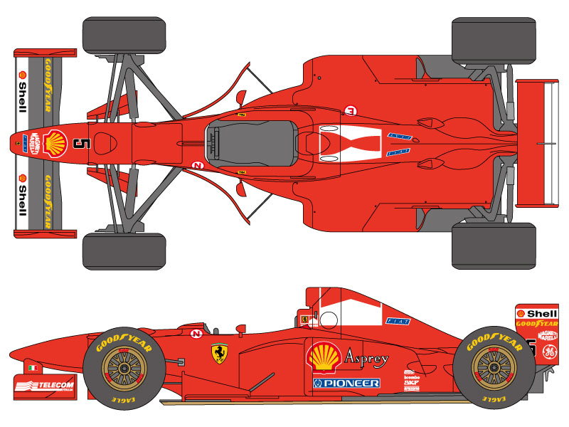 SHUNKO D415 1/20 Ferrari F310B 1997 Canadian / Japanese GP Decal set (for Tamiya)【メール便可】