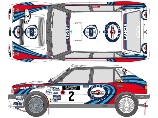 SHUNKO D463 1/12 Lancia Delta 16V 1991 1000 Lake decal set (for Italeri) 【メール便可】