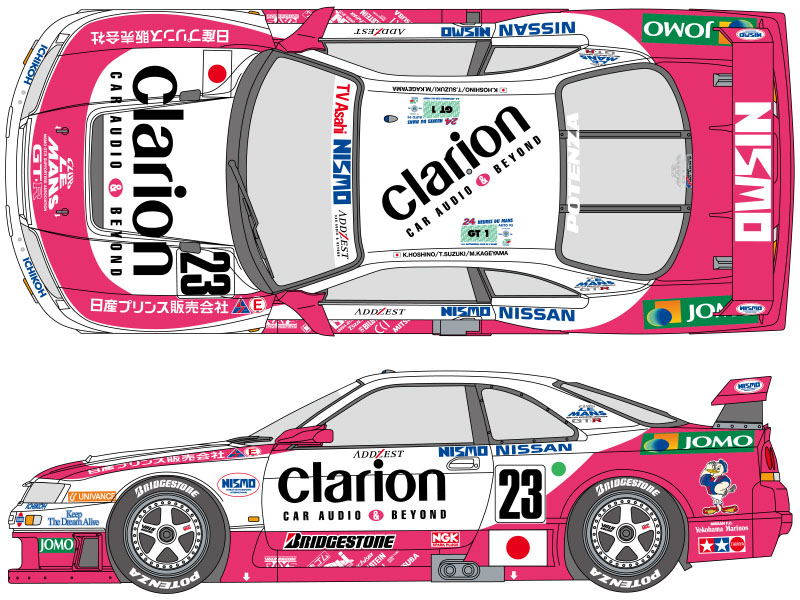 ** 予約商品 ** SHUNKO D495 1/24 Clarion GT-R LM 1995 Decal set (for Tamiya) 【メール便可】