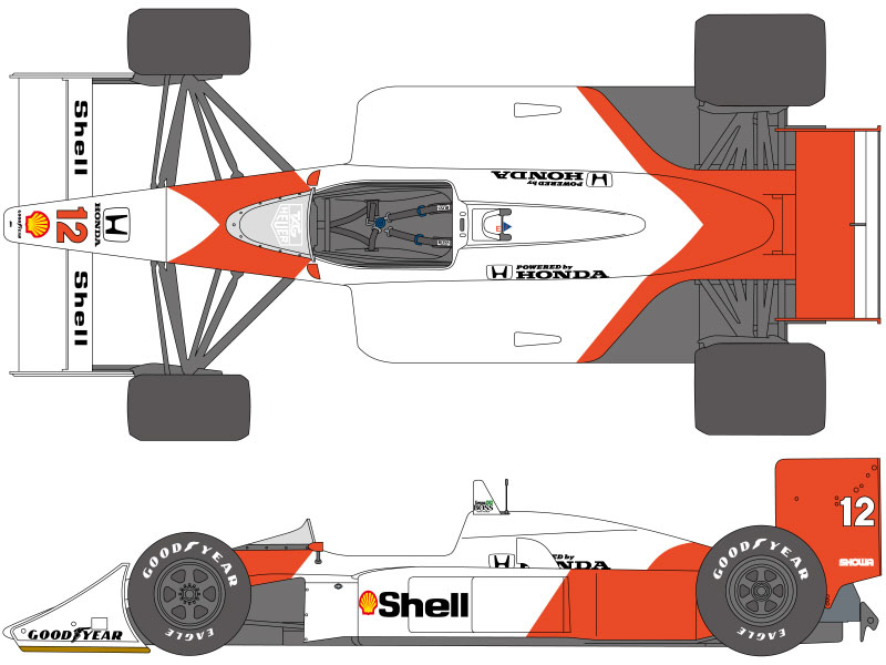 SHUNKO D521 1/12 McLaren MP4/4 1988 Monaco GP Option Decal set SHUNKO D521 1/12 McLaren MP4/4 1988 Monaco GP Option Decal set