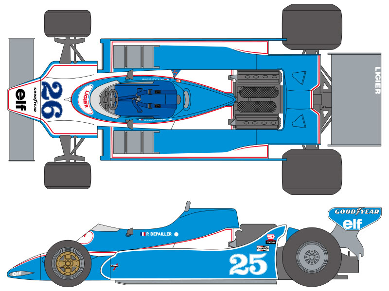 ** 予約商品 ** SHUNKO D529 1/20 Ligier JS11 1979 Argentine / Brasilian GP Decal set (for Tamiya)【メール便可】