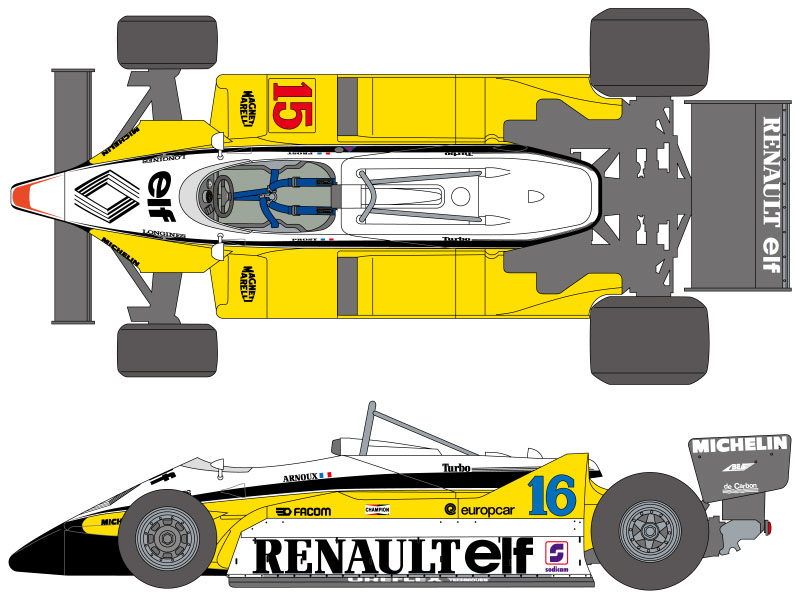 ** 予約商品 ** SHUNKO D530 1/20 Renault RE30B 1982 Brasilian / French GP Decal set (for Tamiya)【メール便可】