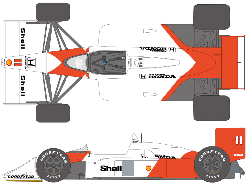 ** 予約商品 ** SHUNKO D534 1/12 McLaren MP4/4 Monaco GP 1988 Decal set (for Beemax)【メール便可】