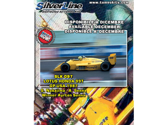 TAMEO kit SLK097 Lotus Honda 99T USA GP 1987 A.Senna /Nakajima