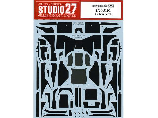 STUDIO27デカール CD20020 1/20 Jordan J191 1991 Carbon Decal (for Tamiya) 【メール便可】