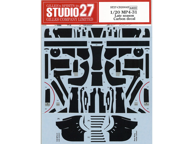 STUDIO27デカール CD20045 1/20 マクラーレン MP4-31 Late ver. カーボンデカール 【メール便可】