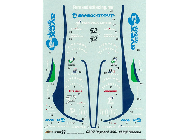 STUDIO27デカール DC506c 1/24 カート2001 中野ver.【メール便可】