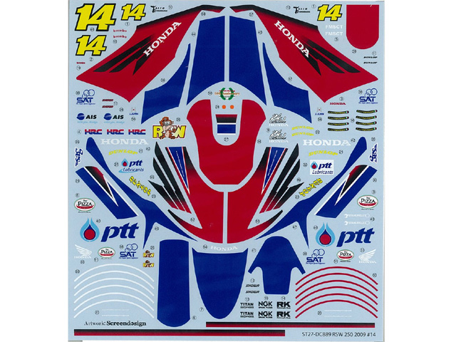 STUDIO27デカール DC889 1/12 ホンダ RSW 250 2009 #14【メール便可】
