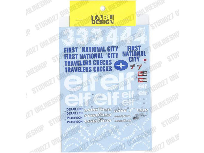 TABUデザイン 12037D 1/12 Tyrrell P34 First National 1977 Decal 【メール便可】